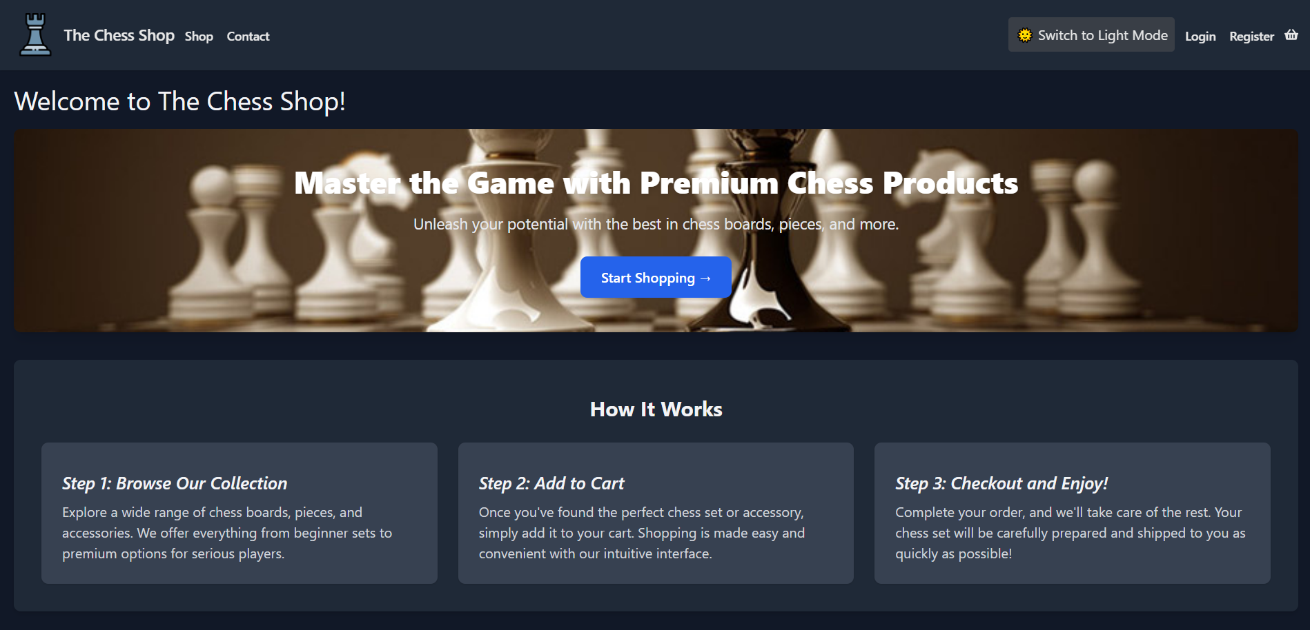 Homepage Dark Mode